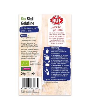 Buy Organic Sheet Gelatin - Clear Extra Gold Quality | EU Agriculture | Gluten-Free | 12 Sheets 20g | Perfect for Cold & Warm Dishes - Buy Online on GoSupps.com