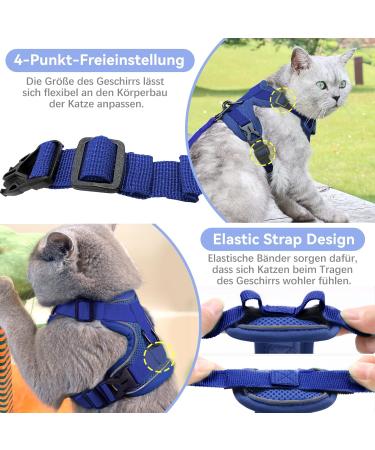 Adjustable Cat Dishes Set - Deep Blue | Perfect for Kittens & Dogs - Elevate Your Pet's Dining Experience - Buy Online on GoSupps.com