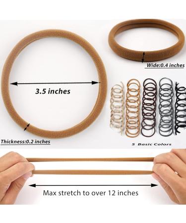 CELLOT 50PCS Elastic Hair Ties for Thick Hair - No Damage Black Hair Ties for Women - Ponytail Holders and Hair Accessories for Girls - 8cm Diameter (50 Count) - Buy Online on GoSupps.com