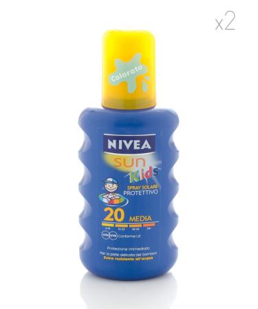 Nivea Set 2 Pezzi Latte Solare Kids Colorato Spf 20 200ml cad.