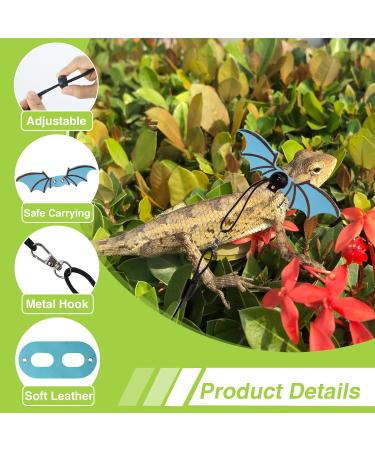 Betinyar Bearded Dragon Carrier Sling Adjustable Bearded Dragon Leash with Wings Pet Carrier Backpack Blue - Buy Online on GoSupps.com