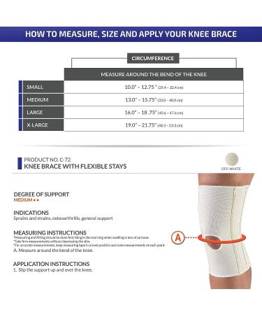 CHAMPION Knee Brace with Flexible Stays, Knit Elastic - White, Large - Buy Online on GoSupps.com