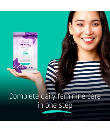 Theraworx Harmony Gentle Daily Cleansing Feminine Wipes - Fragrance Free pH Balanced Urinary Hygiene - 30 Count Unscented Wipes for Women - Buy Online on GoSupps.com
