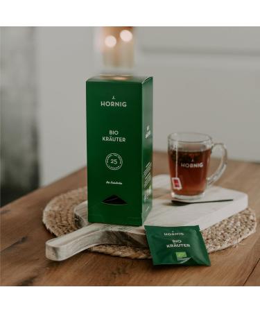 Buy J. Hornig Bio Herbal Tea Organic Premium Pyramid Bags | Fresh Sweet Taste | 25 Degradable Tea Bags - Buy Online on GoSupps.com