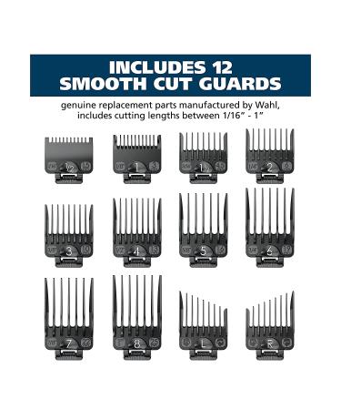 Wahl Clipper Genuine Smooth Cut Guide Comb Set - 12 Guards for Increased Cutting Performance and Convenient Storage - 3291 Black - Buy Online on GoSupps.com