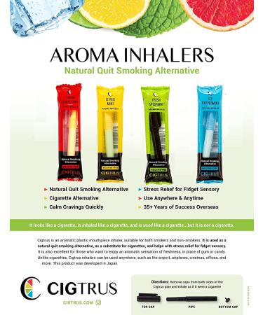 Cigtrus Natural Quit Smoking Aid - Non-Electric Nicotine-Free Inhaler Stick for Craving Relief - 4 Flavor Variety Pack - Buy Online on GoSupps.com
