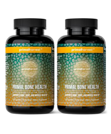Primal Harvest 2 Pack Primal Bone Health Calcium Carbonate Bone Health Complex for Men & Women with Calcium Magnesium Zinc Manganese Potassium & L-Carnitine (240 Capsules) 2 Pack (120 Count)