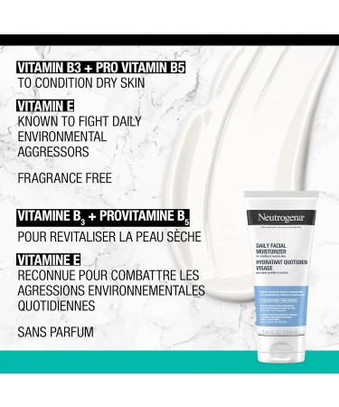 Neutrogena Fragrance Free Daily Facial Moisturizer Face & Neck Moisturizer for Sensitive Skin with Vitamin B3 Pro-Vitamin B5 & Vitamin E Supports Skin's Dynamic Barrier 100ml - Buy Online on GoSupps.com