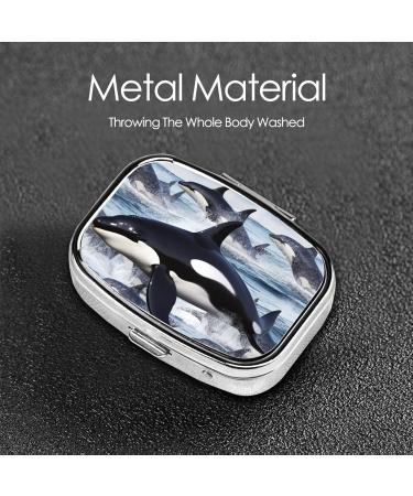 Killer Whale 2 Compartment Pill Case - Cute Travel Pill Organizer for Purse & Gifts - Buy Online on GoSupps.com