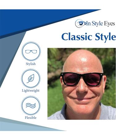 EyeCool Classic Full Reader Glasses - Non-Bifocal Sunglasses Full-Rimmed Black Frame Non-Polarized Lens - 3.0x Magnification for Comfortable Reading - Buy Online on GoSupps.com