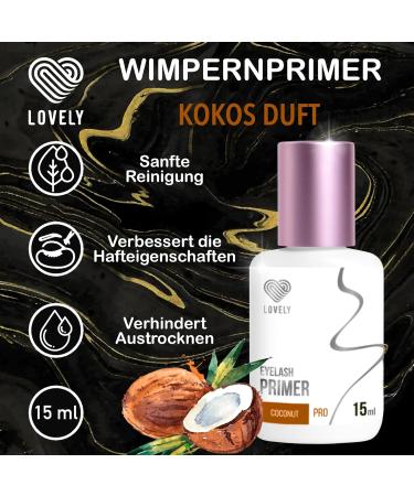 Lovely Eyelash Extensions Primer 15ml - Coconut Scent | Long-Lasting Adhesive for Lash Extensions | Pre-Treatment Liquid for Optimal Application - Buy Online on GoSupps.com