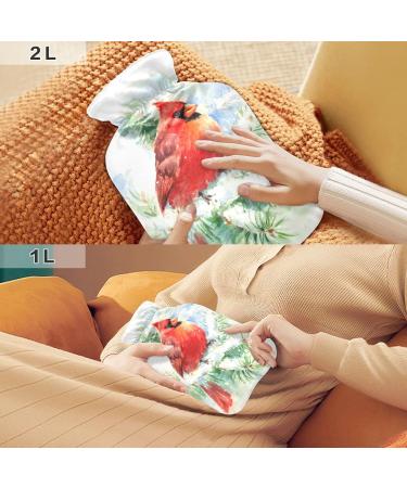 Watercolor Bird Winter Christmas Hot Water Bottle | Pain Relief & Heating Cushion | 1L for Women Girls & Children - Buy Online on GoSupps.com