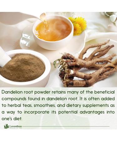 Lavendium Premium 50g (1.76oz) Dandelion Root Powder 100% Natural and Pure from Dandelion Root No Additives No Gluten No Sugar Vegan - Buy Online on GoSupps.com