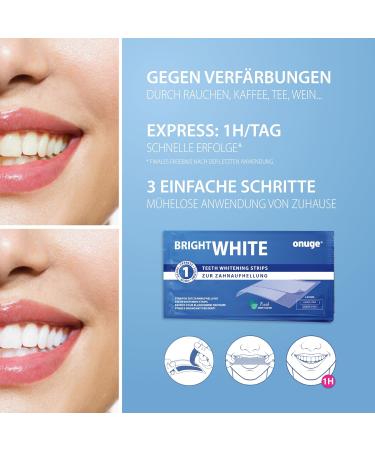 Onuge Bright White Teeth Whitening Strips - Peroxide-Free & Sensitive Teeth Safe - 56 Strips for 28 Days Whitening | Best Tooth Bleaching Solution - Buy Online on GoSupps.com