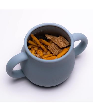 Silicone 2-in-1 Sippy N Snack Cup - BPA Free, No Spill, Drop Proof, Blue - Dishwasher & Microwave Safe - Buy Online on GoSupps.com