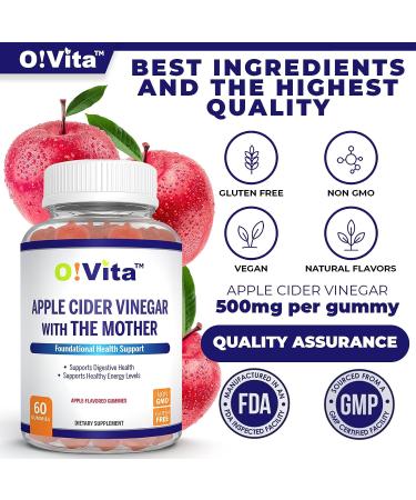 VITA Apple Cider Vinegar Gummies with Pomagranate, Beet Root, Vitamin B12 - 60 Non-GMO Apple Flavored Gummies | Gluten-Free, Vegan, Energy Boost | 2-Month Supply - Buy Online on GoSupps.com