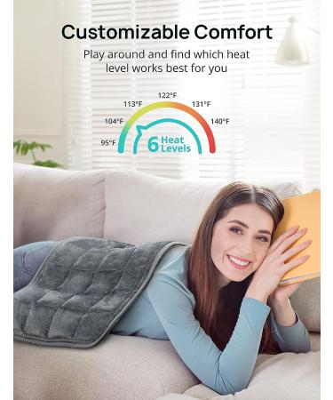 17''x 33 Extra-Large Weighted Heating Pad for Back Pain Relief | 6 Heat Settings, 2H Auto Shut-Off | BPA-Free Beads Heat Pad for Shoulder, Arms, Legs | Washable | EVAJOY EJ-BD013 - Buy Online on GoSupps.com