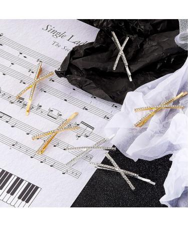 10-Piece Rhinestone X-Shaped Hair Pins | Cute & Shiny Hair Accessories for Women & Girls - 2 Colors - Buy Online on GoSupps.com