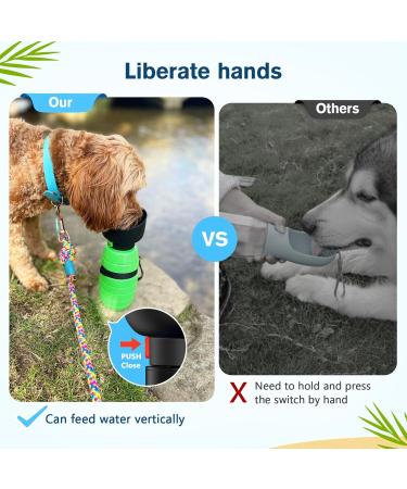 Pecute Dog Drinking Bottle - 500ml Portable Silicone Water Bottle with Foldable Bowl for On-the-Go Pets - Green - Buy Online on GoSupps.com