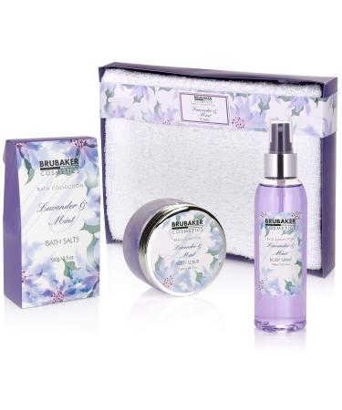 BRUBAKER Lavender Mint Bath & Shower Set - 12-Piece Gift Set in Decorative Jute Box | International Shipping Available - Buy Online on GoSupps.com
