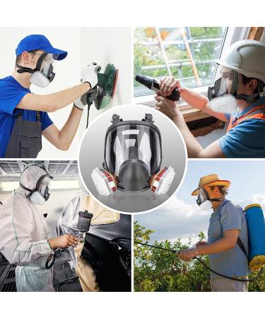 Reusable Respirator full Face Gas Cover Organic Vapor Mask and Anti-fog for Painting mechanical polishing logging welding Against Dust Staining Sanding & Cutting - Buy Online on GoSupps.com