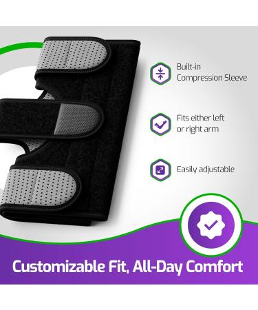 MARS WELLNESS Universal Elbow Immobilizer - Adjustable Cubital Tunnel Brace for Tennis Elbow Ulnar Nerve Injuries Sprains & Fractures - One Size Fits Most - International Shipping Available - Buy Online on GoSupps.com
