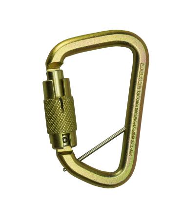 Fusion Tacoma D Shaped Triple Lock Alloy Steel Carabiner Gold