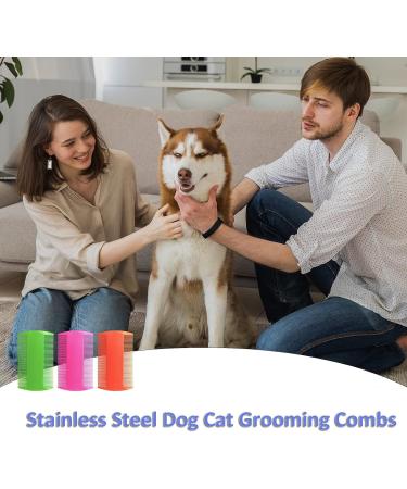 Pet Flea Combs - Double Sided Grooming Tool for Cats, Dogs, and Rabbits - 6Pcs - Buy Online on GoSupps.com