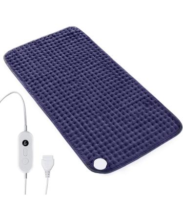 Heating Pad for Back Pain Relief, EVAJOY 33''17'' Extra Large Electric Heating Pads for Cramps Neck and Shoulders,Moist & Dry Heat Therapy,2H Auto Off , 6 Temperature Settings, Machine Washable Grayish Purple