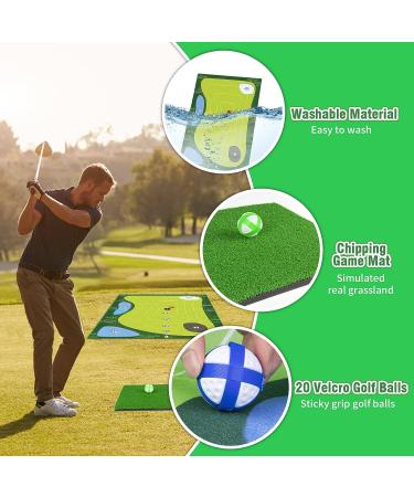 Youlvy Velcro Golf Chipping Game Set | Battle Royale Golf Game with Mat & 20 Grip Balls | Indoor/Outdoor Mini Golf Set for Adults - Buy Online on GoSupps.com