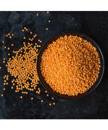 Organic Red Split Lentils 3lb - Non-GMO Masoor Dal, Vegan & Kosher - High Fiber & Protein, No Soaking - Ideal for Soups, Dhal & Curries - Buy Online on GoSupps.com