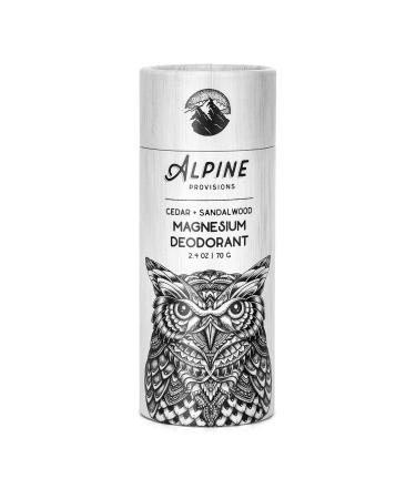 Alpine Provisions Magnesium Deodorant  Cedar + Sandalwood  2.4 oz Plastic-Free Paper Tube