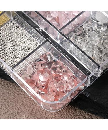 FEIlei 6 Grids Nail Jewelry Zircon Nail Art Rhinestones Decors Crystals Diamond Gems - Buy Online on GoSupps.com
