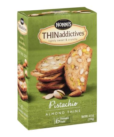 Nonni's THINaddictives Almond Thins Pistachio 4.44 OZ (Pack of 18)