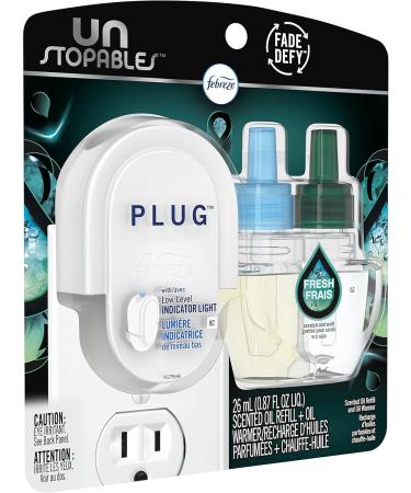 Febreze Unstopables Odor-Eliminating PLUG Air Freshener Single Refill Fresh Starter Kit & (1) 26 mL Oil Refill Unstopables Fresh Starter Kit 26 ml (Pack of 1) - Buy Online on GoSupps.com