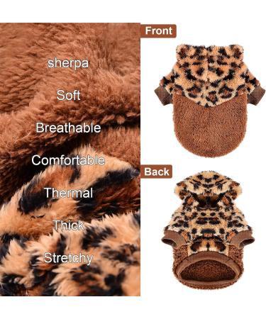 X-Small Leopard Dog Fleece Sweater for Chihuahua, Yorkie, and Small Dogs - Winter Clothes & Pajamas - Buy Online on GoSupps.com