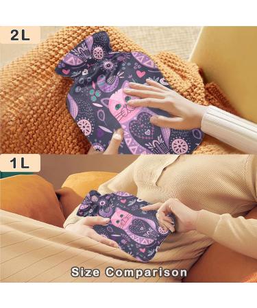 Naanle Purple Cats Hot Water Bottle - 1L Transparent for Warm & Cold Therapy Pain Relief for Head Hands & Feet - Buy Online on GoSupps.com
