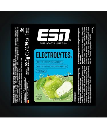 ESN Electrolytes Pro Green Apple | Vegan Electrolytes for Hydration & Performance | International Shipping | 15 x 22.5 g Made in Germany - Buy Online on GoSupps.com