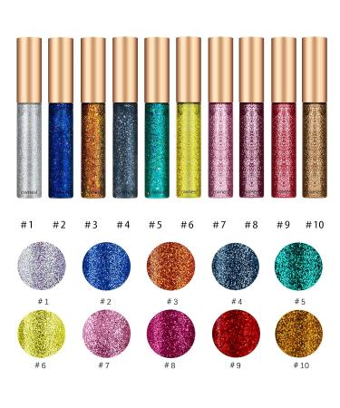 Buy Freeorr 10 Colors Liquid Glitter Eyeliner - Durable Waterproof Metallic Shimmer Eyeshadow Set - Buy Online on GoSupps.com