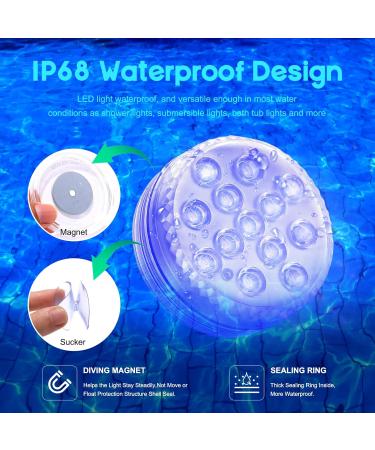 Buy Aled Light Underwater LED RGB Lights - 4 Waterproof Multi-Color Pond Lights with Remote Control & Suction Cups for Fish Tank & Vase Decoration - Buy Online on GoSupps.com