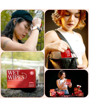 Feminine Wipes - Individually Wrapped 40 Pack | Flushable Travel Essentials for Women | Wet Wipes for Adults | Purse Essentials - Buy Online on GoSupps.com