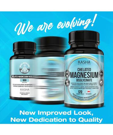 KASHA Nutrition Chelated Magnesium Bisglycinate / Glycinate - 200 mg of Elemental Magnesium | Proudly Canadian | Non-GMO Vegan Soy Free | Non-Habit Forming - Maintains Effectiveness over Long-Term. Appropriate for Daily Use. Vegetarian. (120 Count) 120 co - Buy Online on GoSupps.com