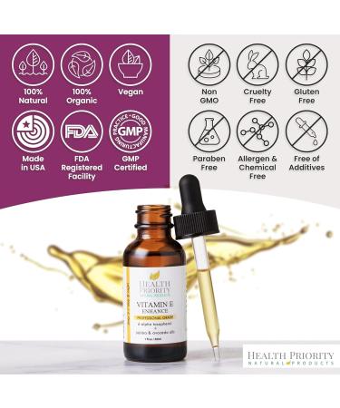 100% Natural & Organic Vitamin E Oil For Your Face & Skin - 15 000/30 000 IU - Reduces Wrinkles & Lightens Dark Spots Which Leaves Your Skin More Youthful. Not-Too-Thick Oil Infused With Jojoba & Avocado Oil Makes Your Skin Soft & NON Sticky. Makes Collag - Buy Online on GoSupps.com
