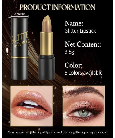 Rouge L vres Paillet Dor M tallis Diamond Glossy Rouge a Levre Sans Transfert Texture Cr meuse Rouge L vres Longue Tenue Hautement Pigment Vegan Gloss pour Maquillage Femme Makeup-06 06# - Buy Online on GoSupps.com