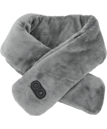 USB Heating Scarf for Adults - Soft Dark Gray Heated Collar with Vibration Massage & Pain Relief - Buy Online on GoSupps.com