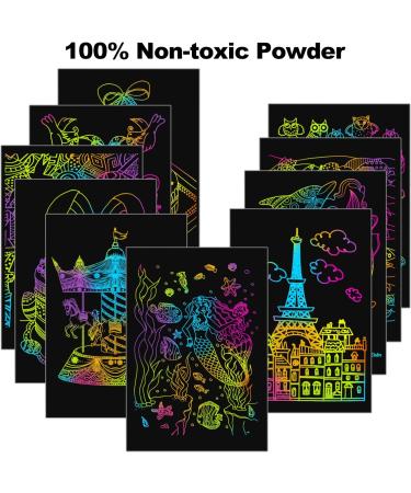 Scratch Art 50 Sheets + 5 Wooden Stylus + 4 Stencils + Pencil Sharpener Browill Arts and Crafts Supplies for Kids  DIY Projects  Black Paper Magic Rainbow Painting Boards 13 X 19 cm - Buy Online on GoSupps.com