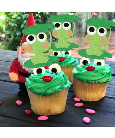 Green Glitter Frog Cupcake Toppers Princess Frog Food Picks Rainforest Party Decorations Frog Birthday Baby Shower Cake Decor Set of 24 - Buy Online on GoSupps.com