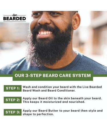 Live Bearded 3-Step Beard Grooming Kit - Canyon - Beard Wash, Oil, Butter - All-Natural Ingredients - Beard Growth Support - Made in USA - Buy Online on GoSupps.com