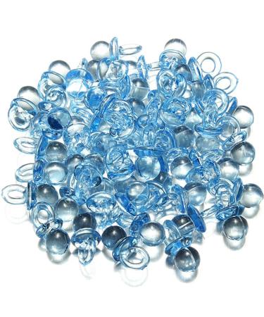 Gemini_mall 50pcs Mini Pacifiers for Baby Shower Transparent Blue