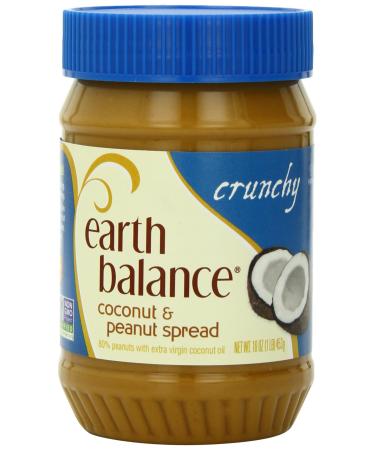 Earth Balance Coconut and Peanut Butter Spread, Crunchy, 16 Ounce (Pack of 12) Crunchy 1 Pound (Pack of 12)